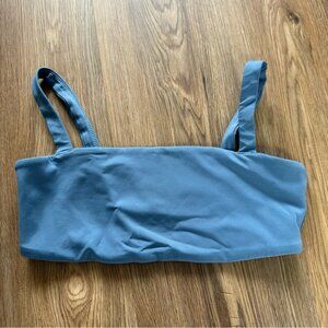 Vuori Evolve Square Neck Sports Bra Large Blue Stretch Workout Gym Athleisure